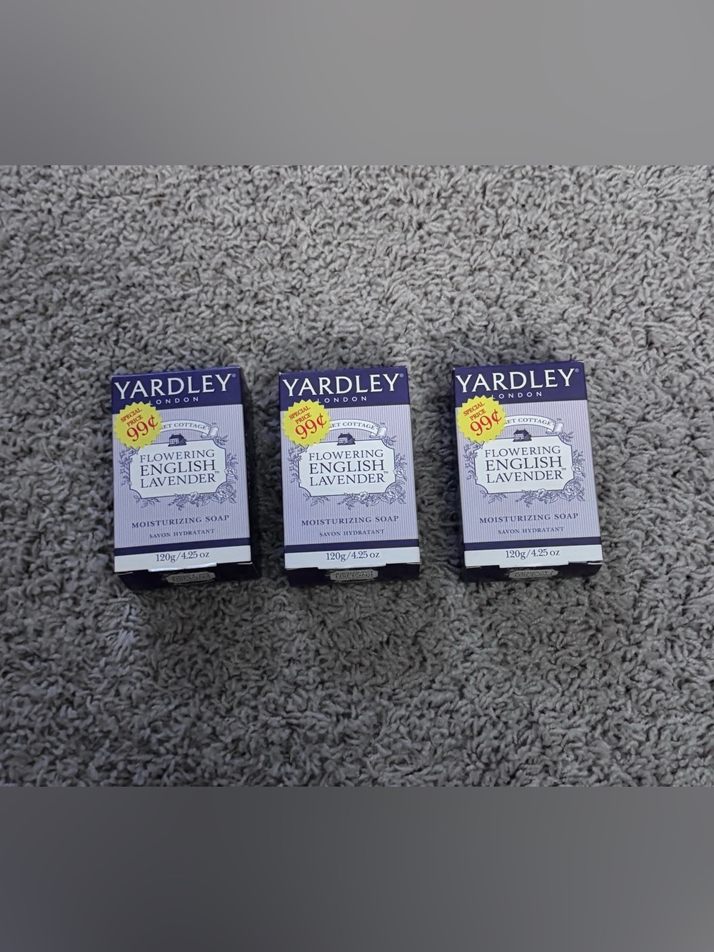Vtg Yardley London Secret Cottage Flowering English Lavender Bar Soap 3x 4.25 oz